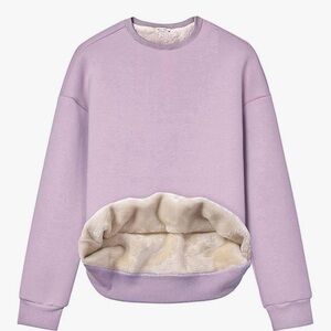 Lavender Fleece-Lined Sweatshirt